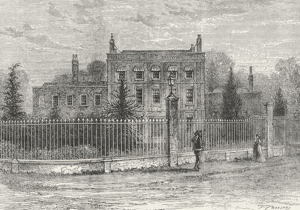 ENFIELD. Gough Park. Middlesex 1888 old antique vintage print picture